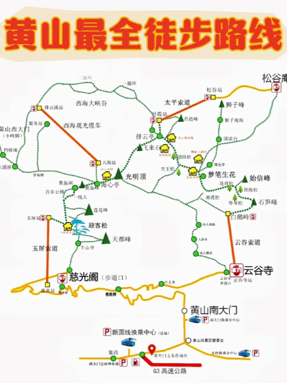 黃山一日游最佳路線攻略，黃山一日游精選路線攻略